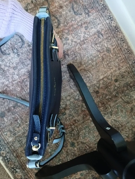 Kate Spade- Navy Blue/Light Blue-Two-toned-Pebbled Leather-Crossbody Bag - Picture 8 of 15